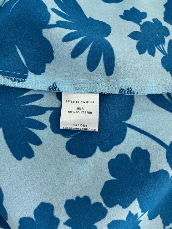 NWT Sugarlips Blue Floral Ruffle-Sleeve Women's Top Size 2X - Picture 8 of 9